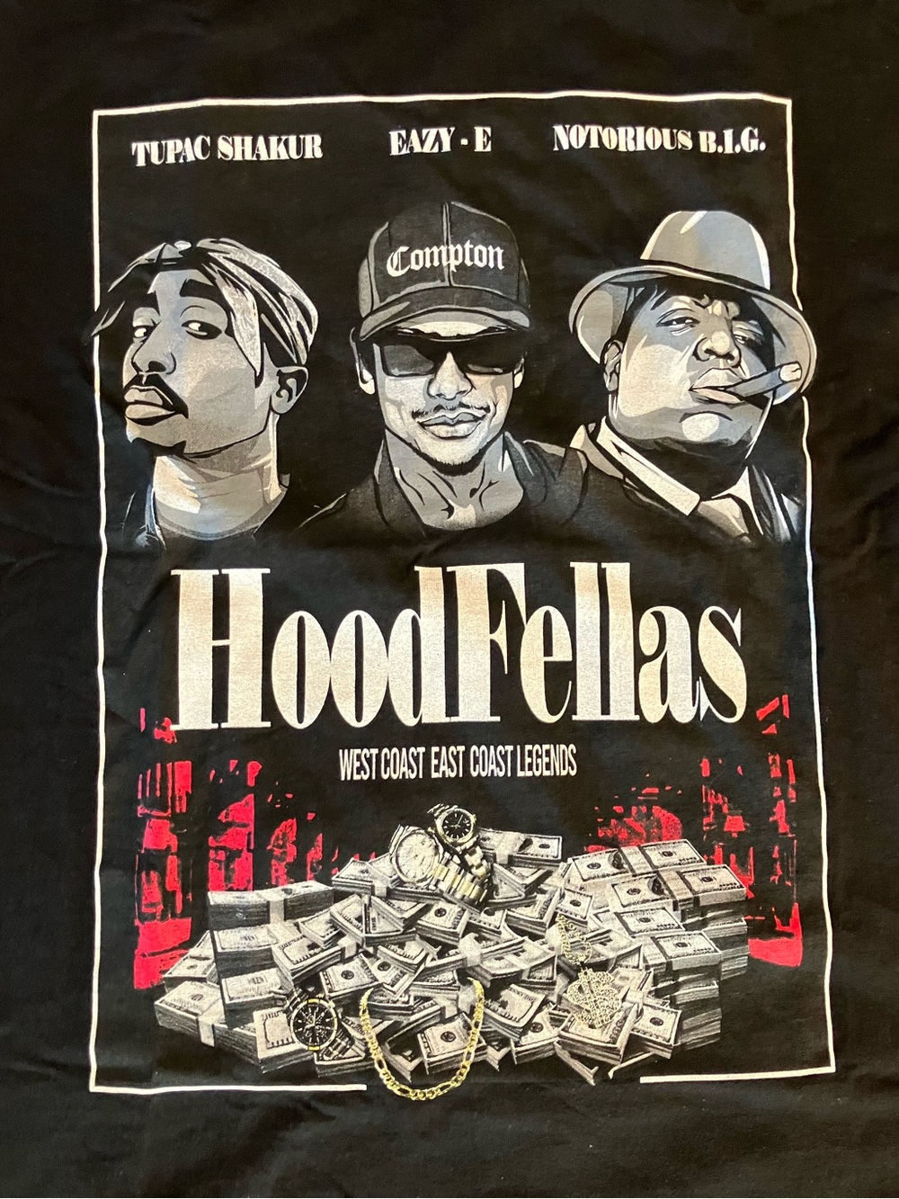 Shaka Wear Mens Graphic T-Shirt Top West East Coast Tupac Eazy E BIG Legends XXL
